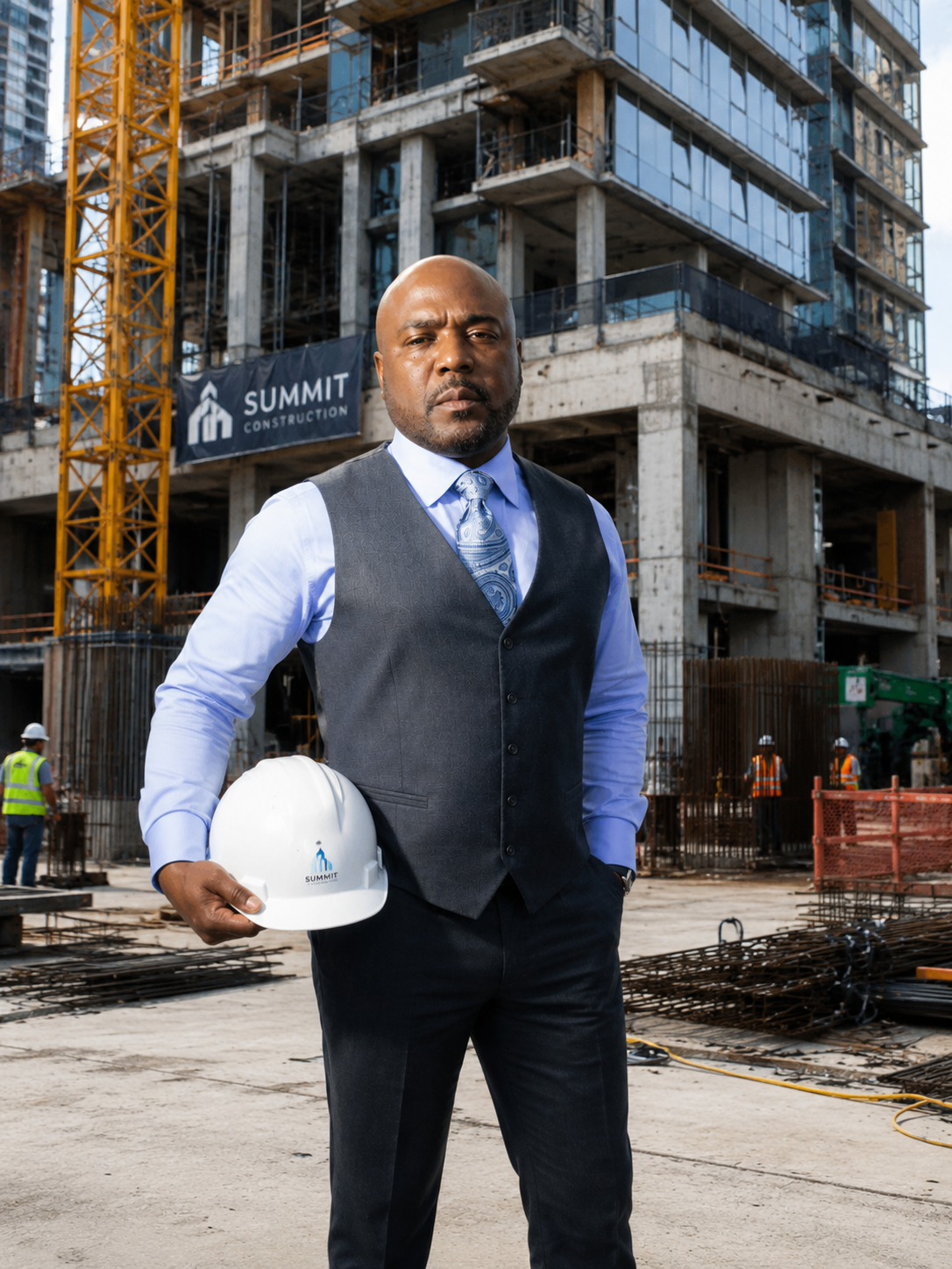 Benjamin Tubbs, Founder and Vice President of Operations, at a commercial construction site